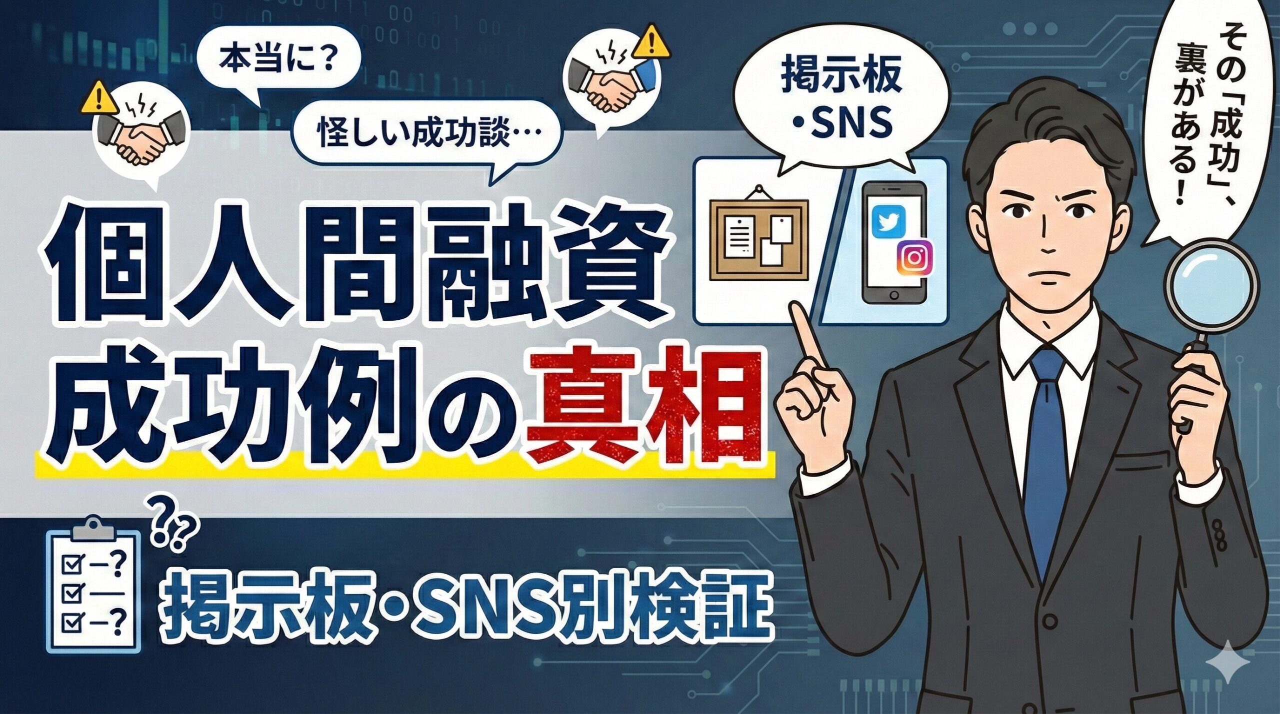 個人間融資成功例の真相｜掲示板・SNS別検証