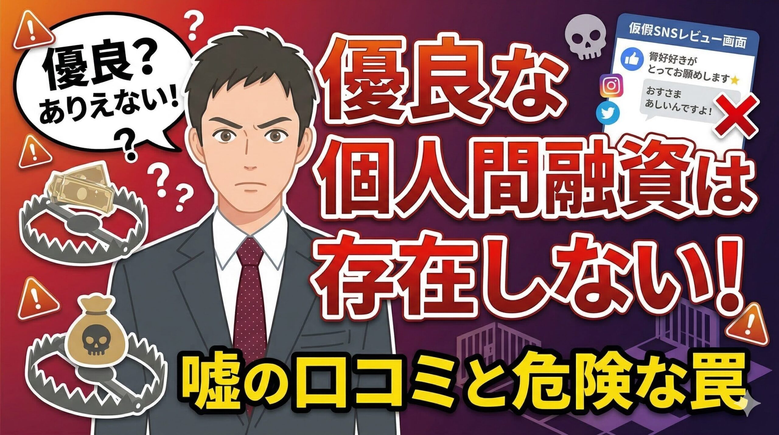 優良な個人間融資は存在しない！嘘の口コミと危険な罠