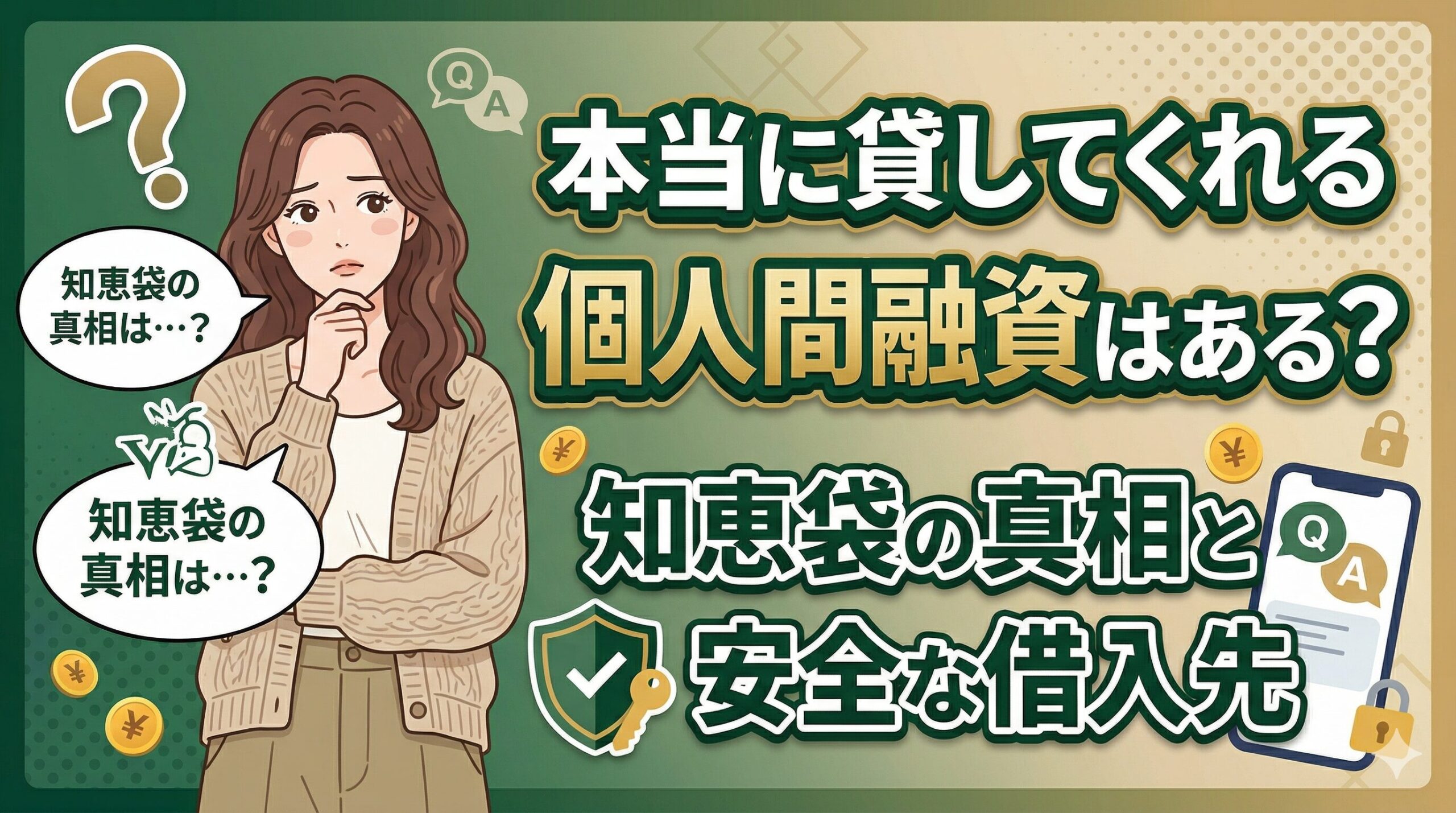 本当に貸してくれる個人間融資はある？知恵袋の真相と安全な借入先