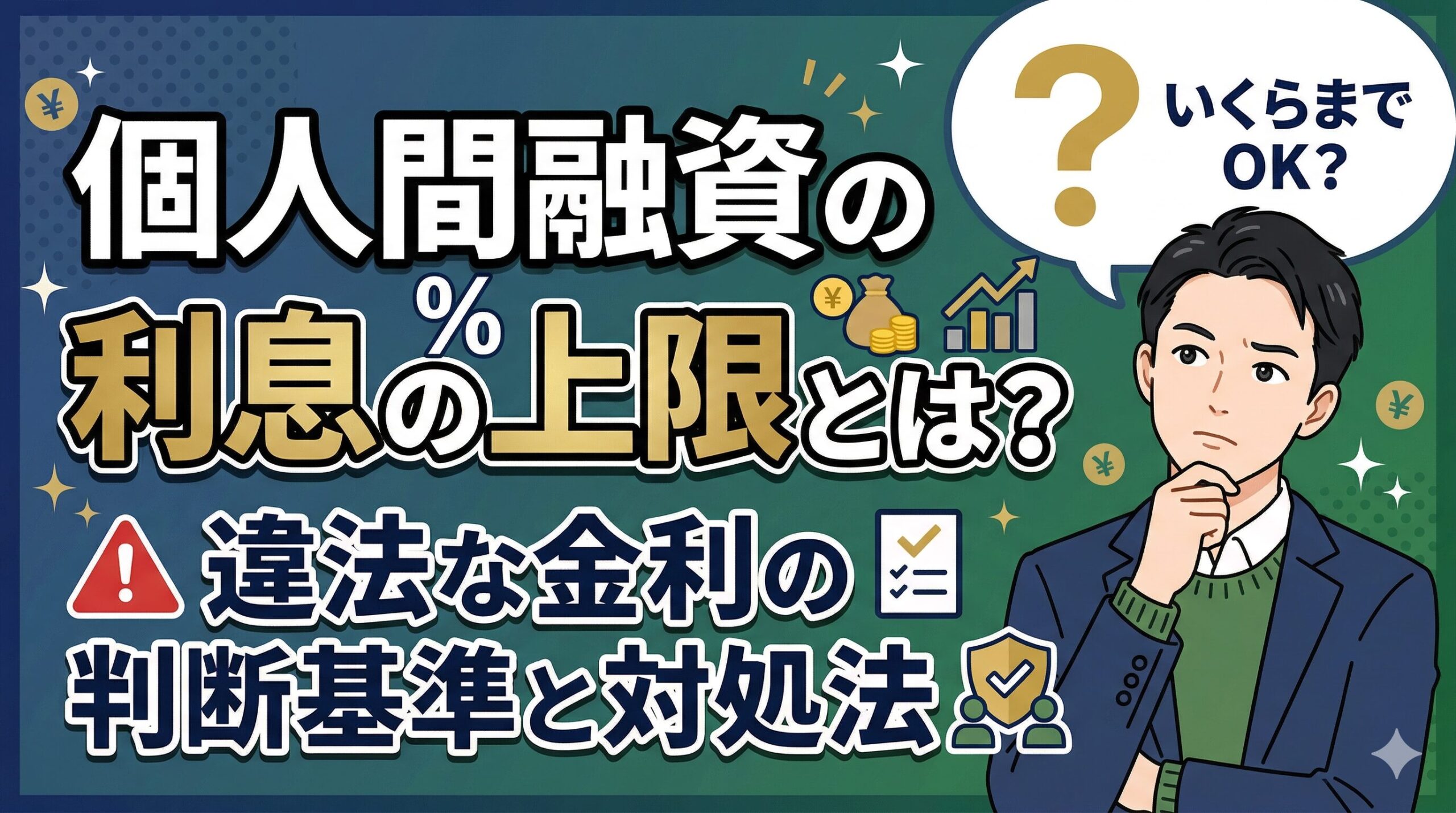 個人間融資の利息の上限とは？違法な金利の判断基準と対処法