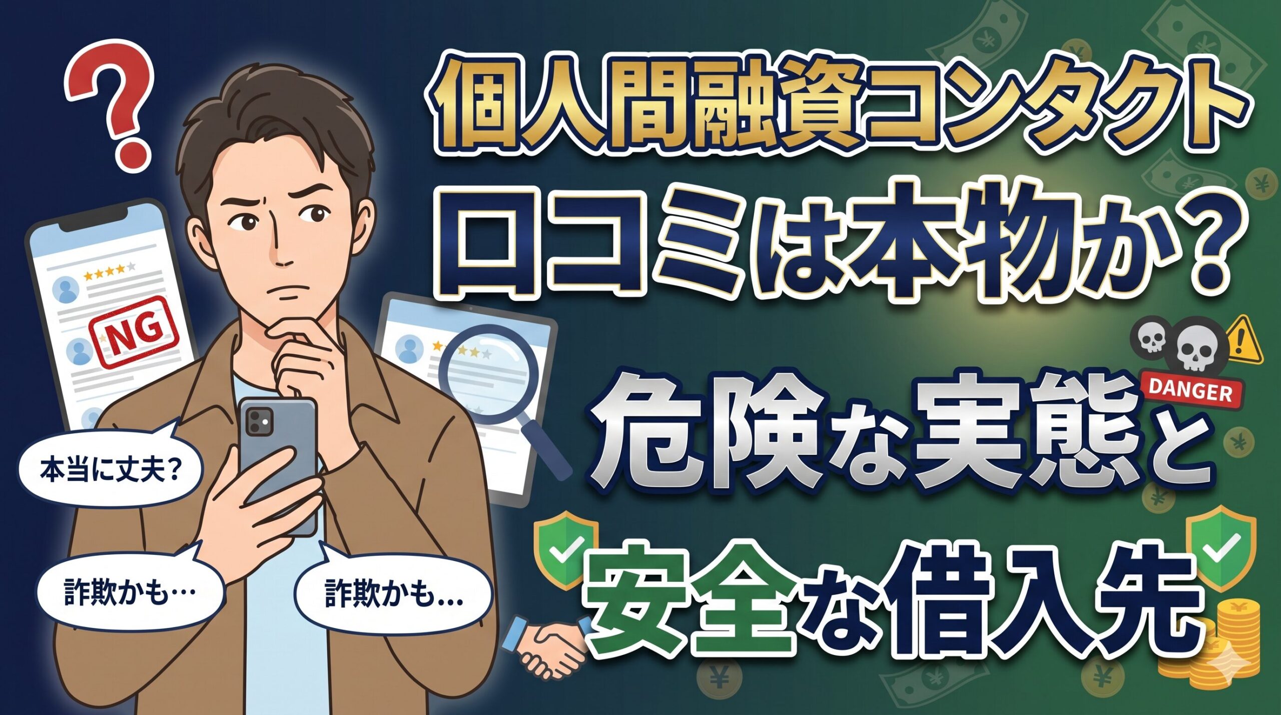 個人間融資コンタクトの口コミは本物か？危険な実態と安全な借入先