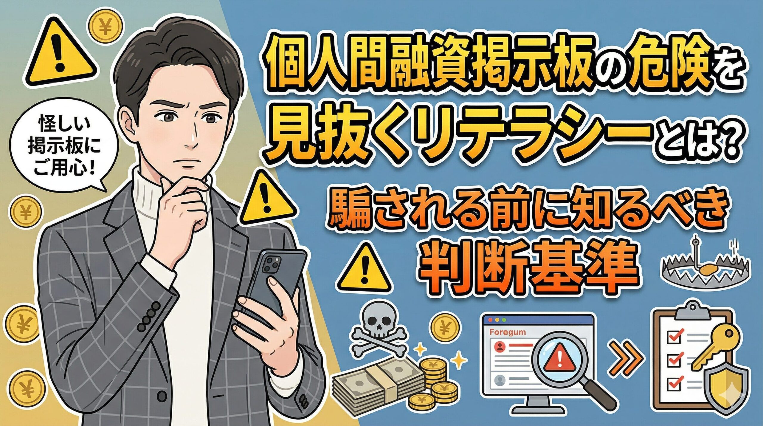 個人間融資掲示板の危険を見抜くリテラシーとは？騙される前に知るべき判断基準