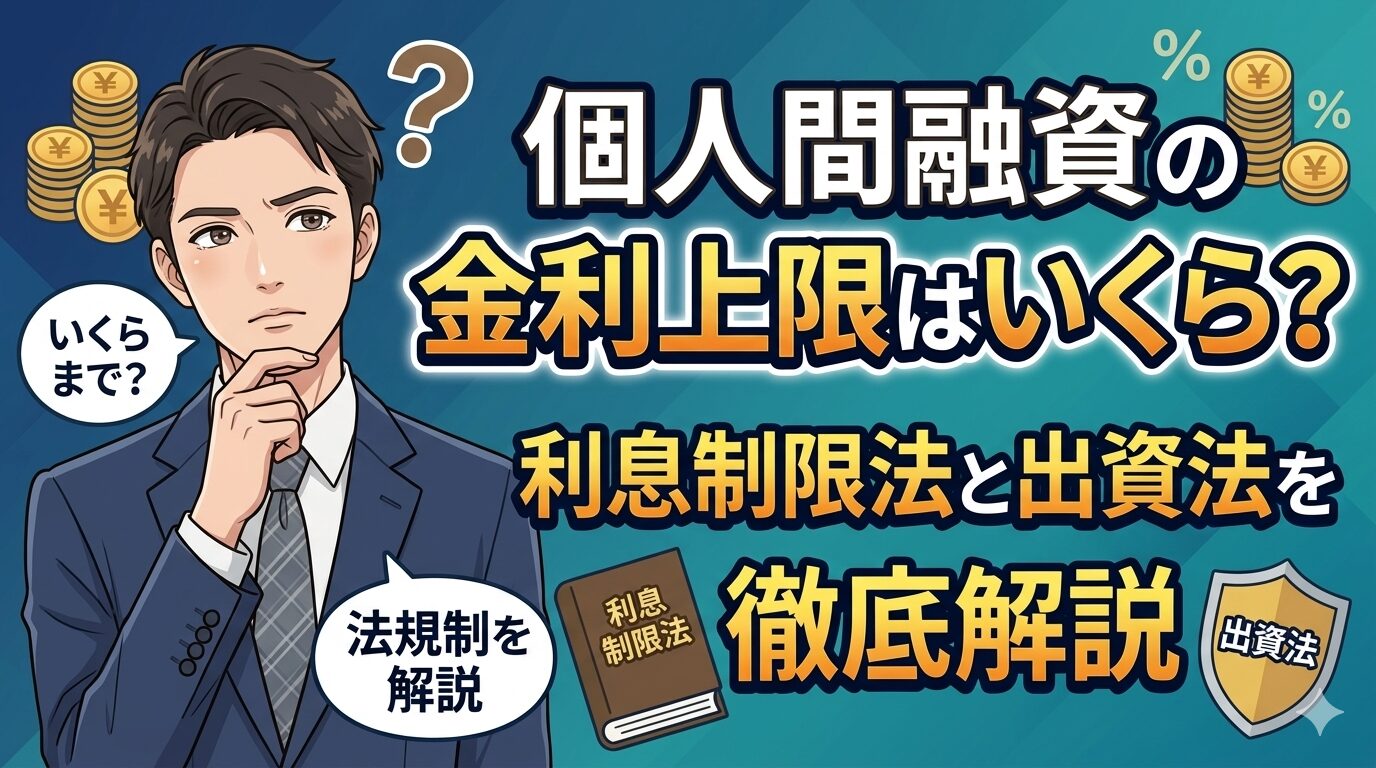 個人間融資の金利上限はいくら？利息制限法と出資法を徹底解説