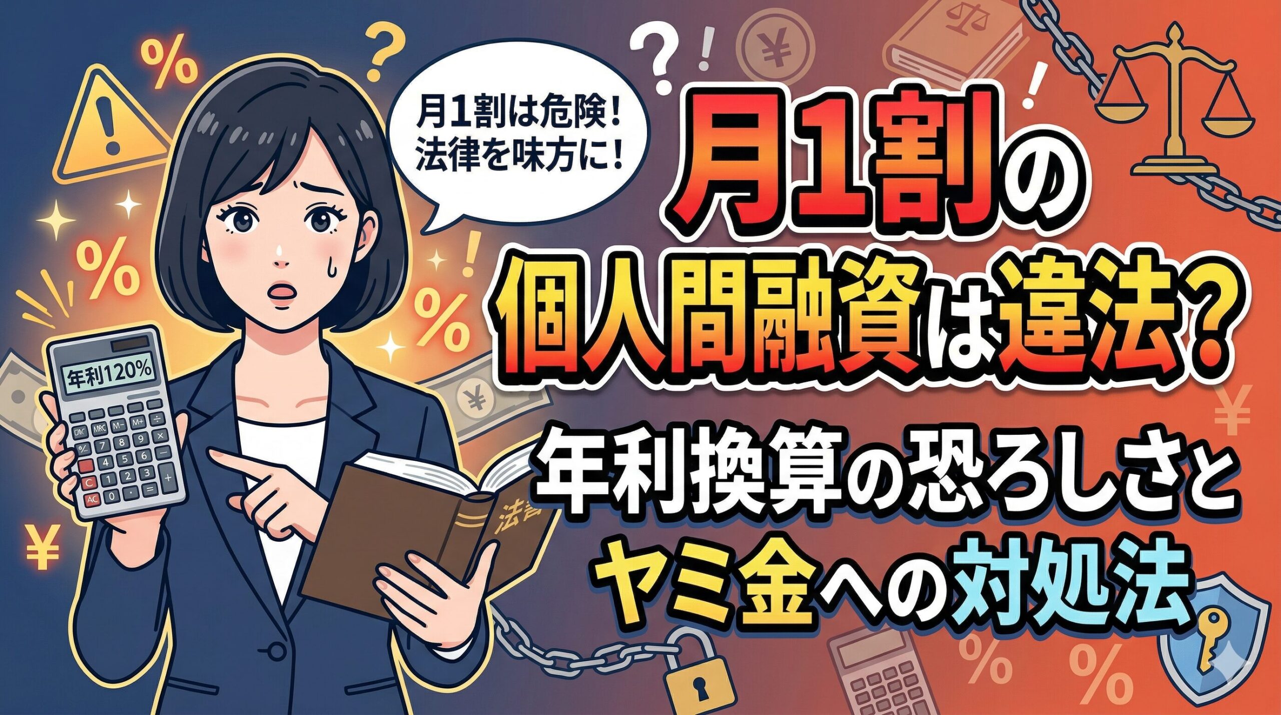 月1割の個人間融資は違法？年利換算の恐ろしさとヤミ金への対処法