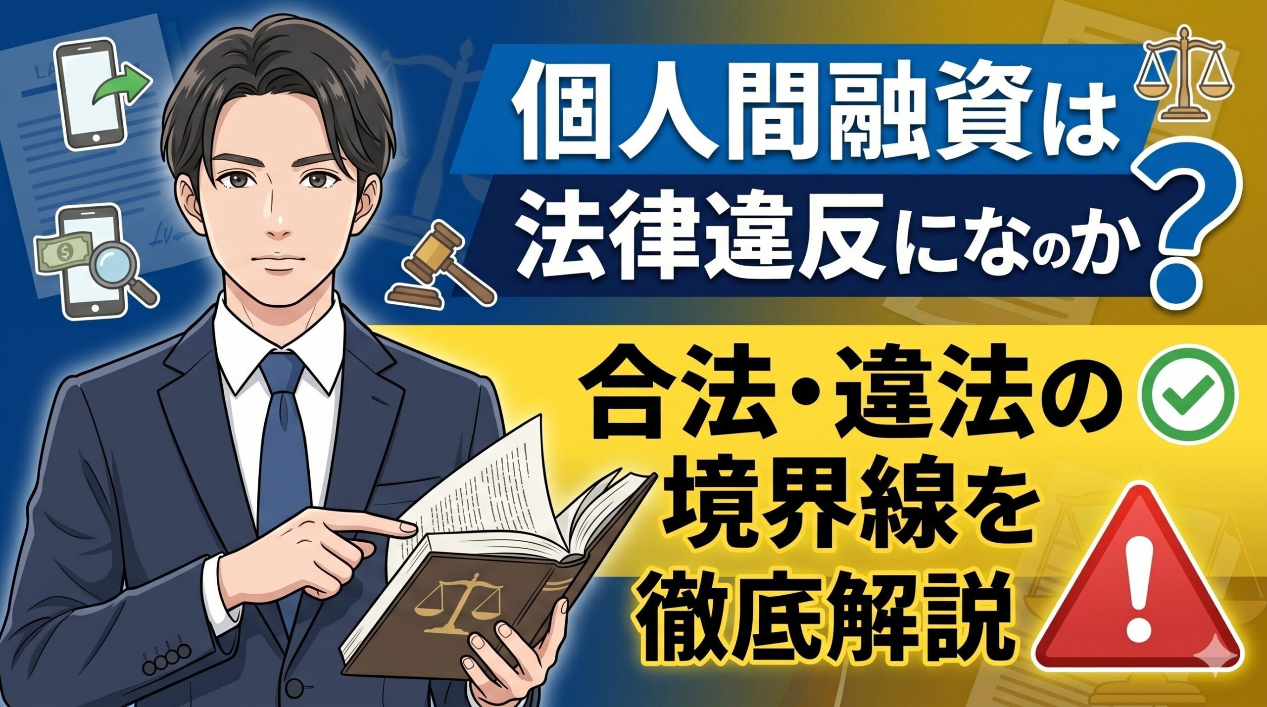 個人間融資は法律違反になるのか？合法・違法の境界線を徹底解説