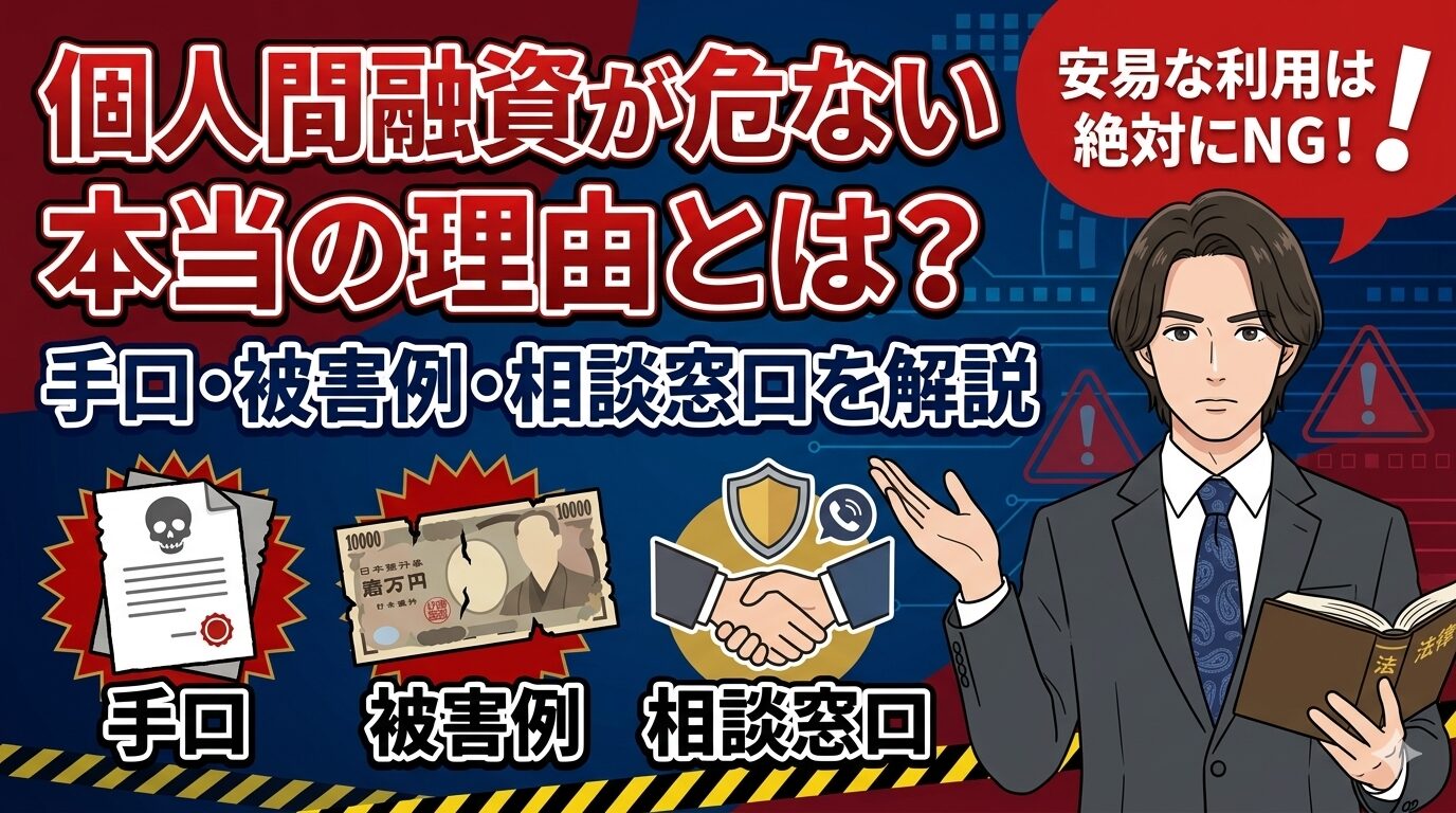 個人間融資が危ない本当の理由とは？手口・被害例・相談窓口を解説