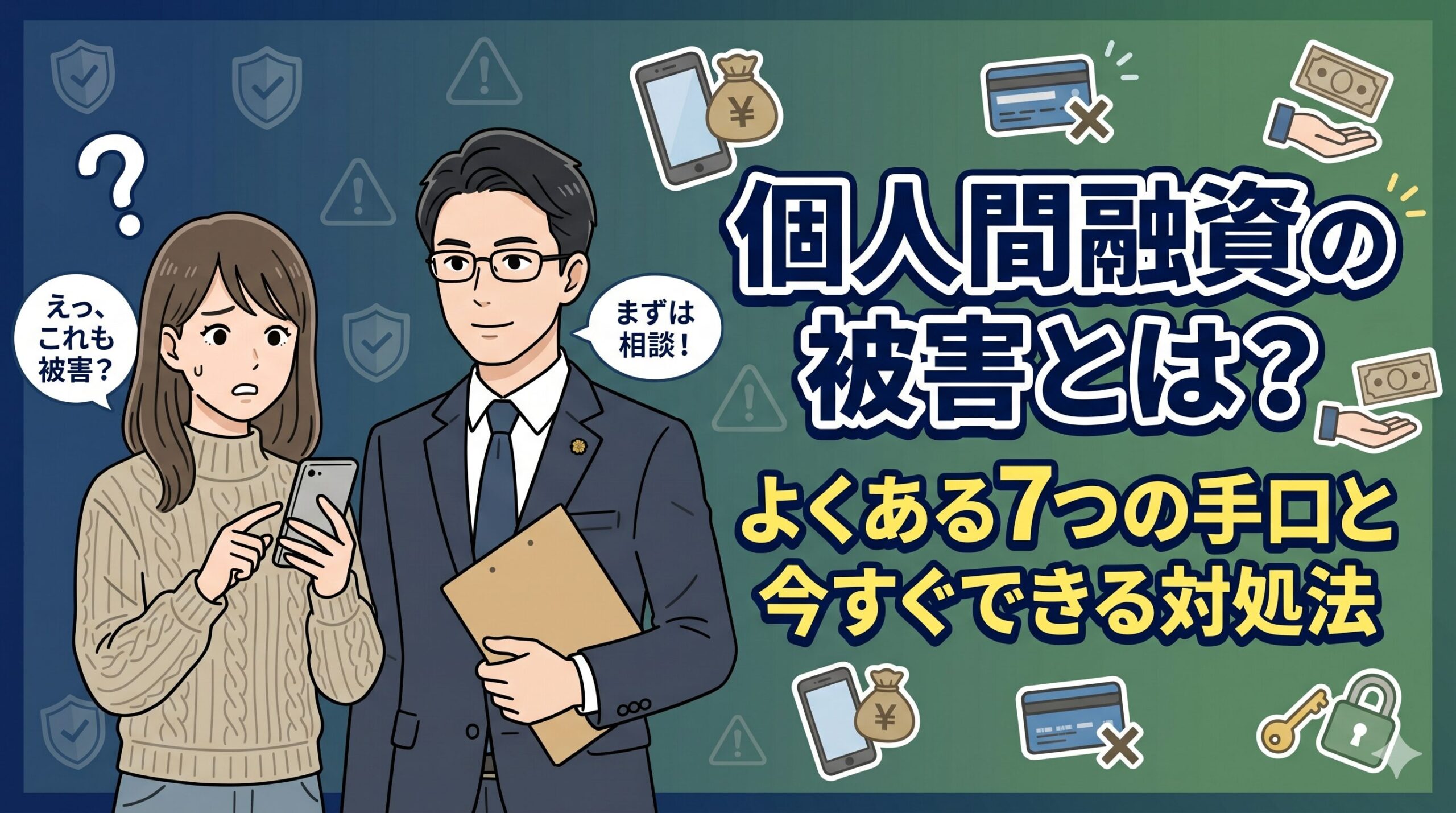 個人間融資の被害とは？よくある7つの手口と今すぐできる対処法
