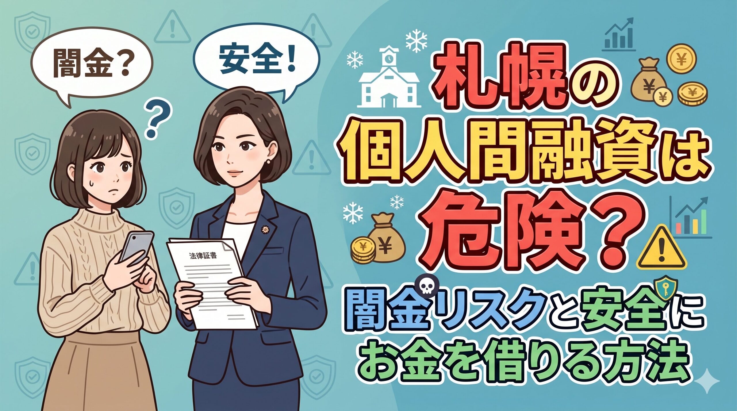 札幌の個人間融資は危険？闇金リスクと安全にお金を借りる方法