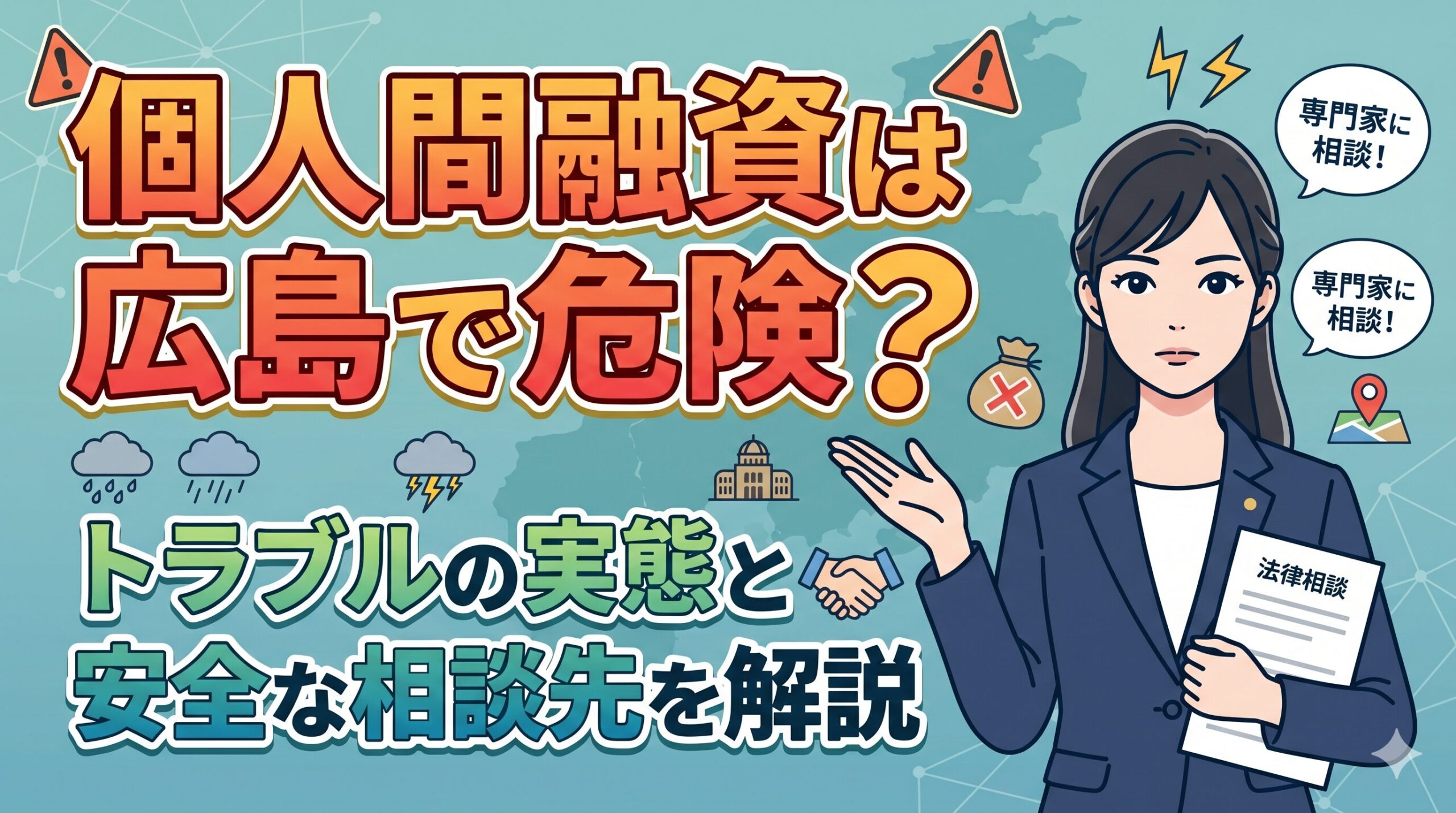 個人間融資は広島で危険？トラブルの実態と安全な相談先を解説