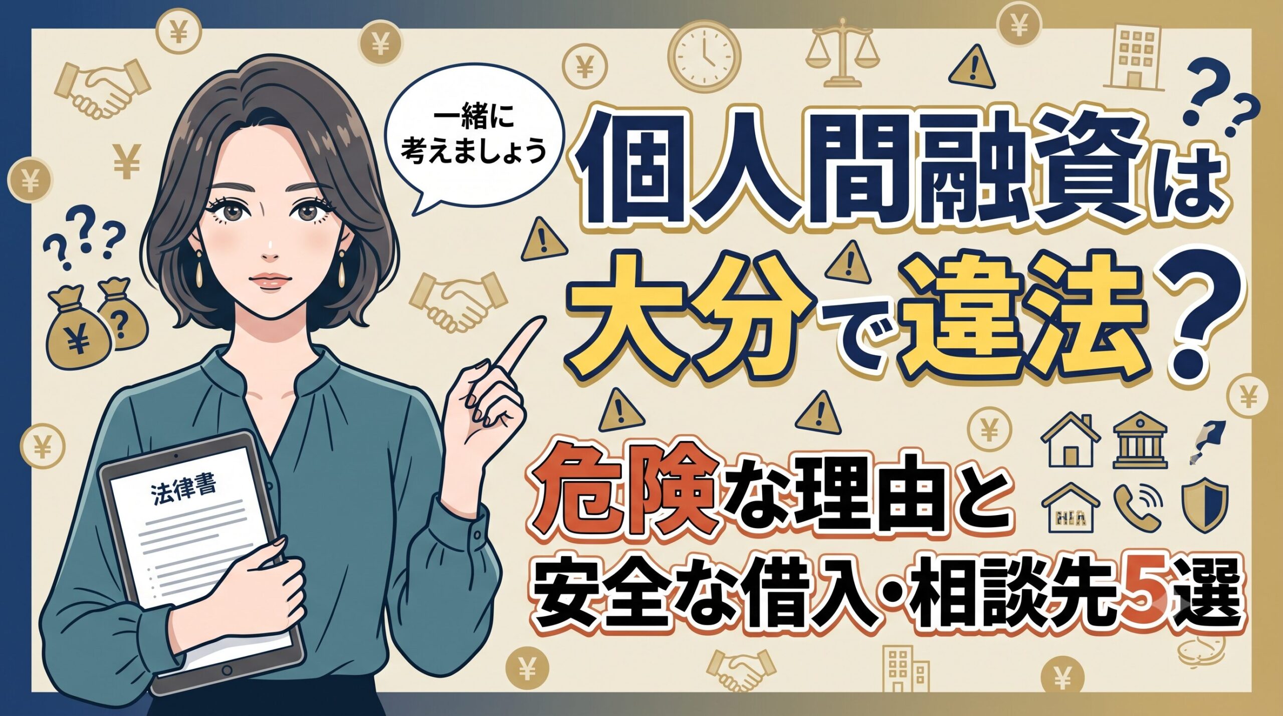 個人間融資は大分で違法？危険な理由と安全な借入・相談先5選