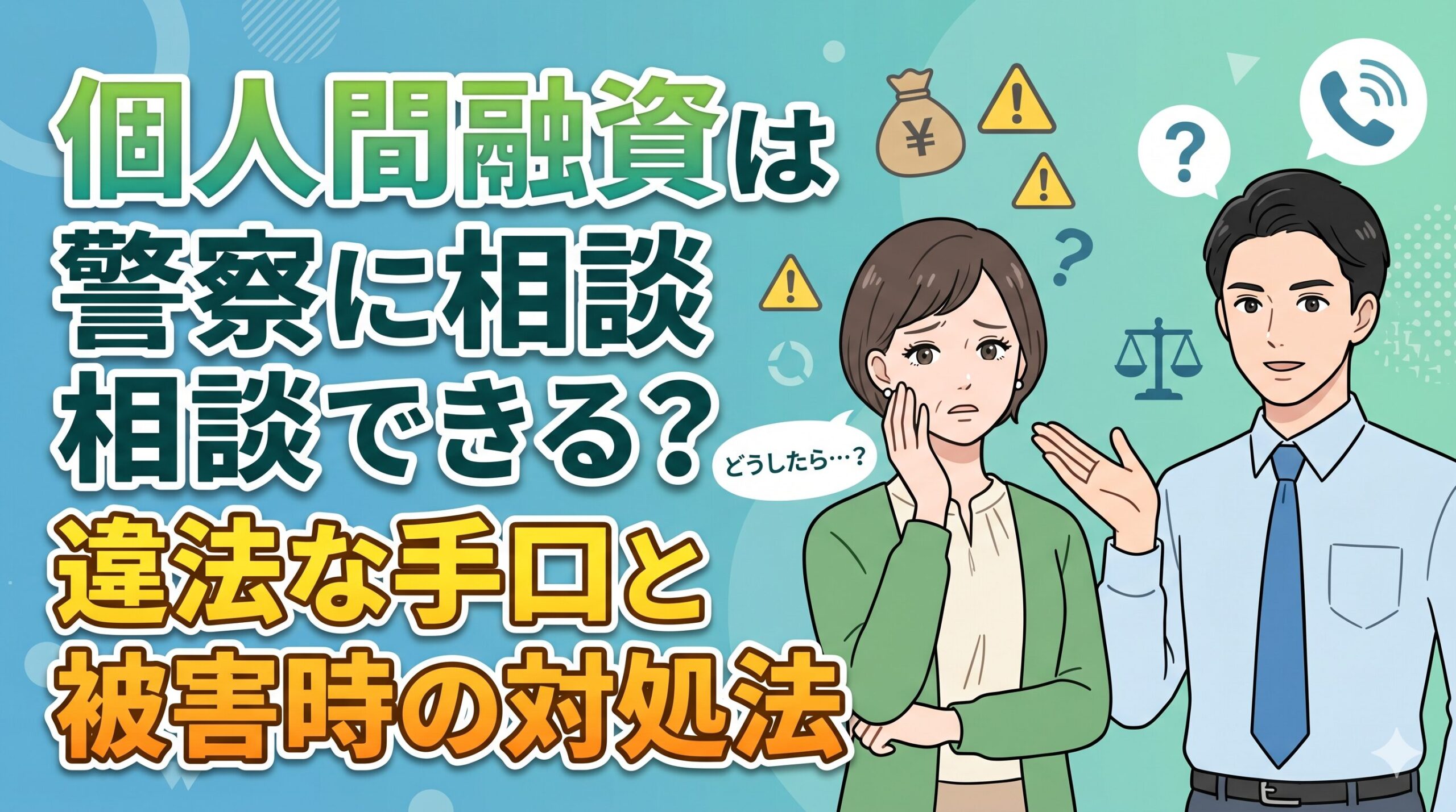 個人間融資は警察に相談できる？違法な手口と被害時の対処法