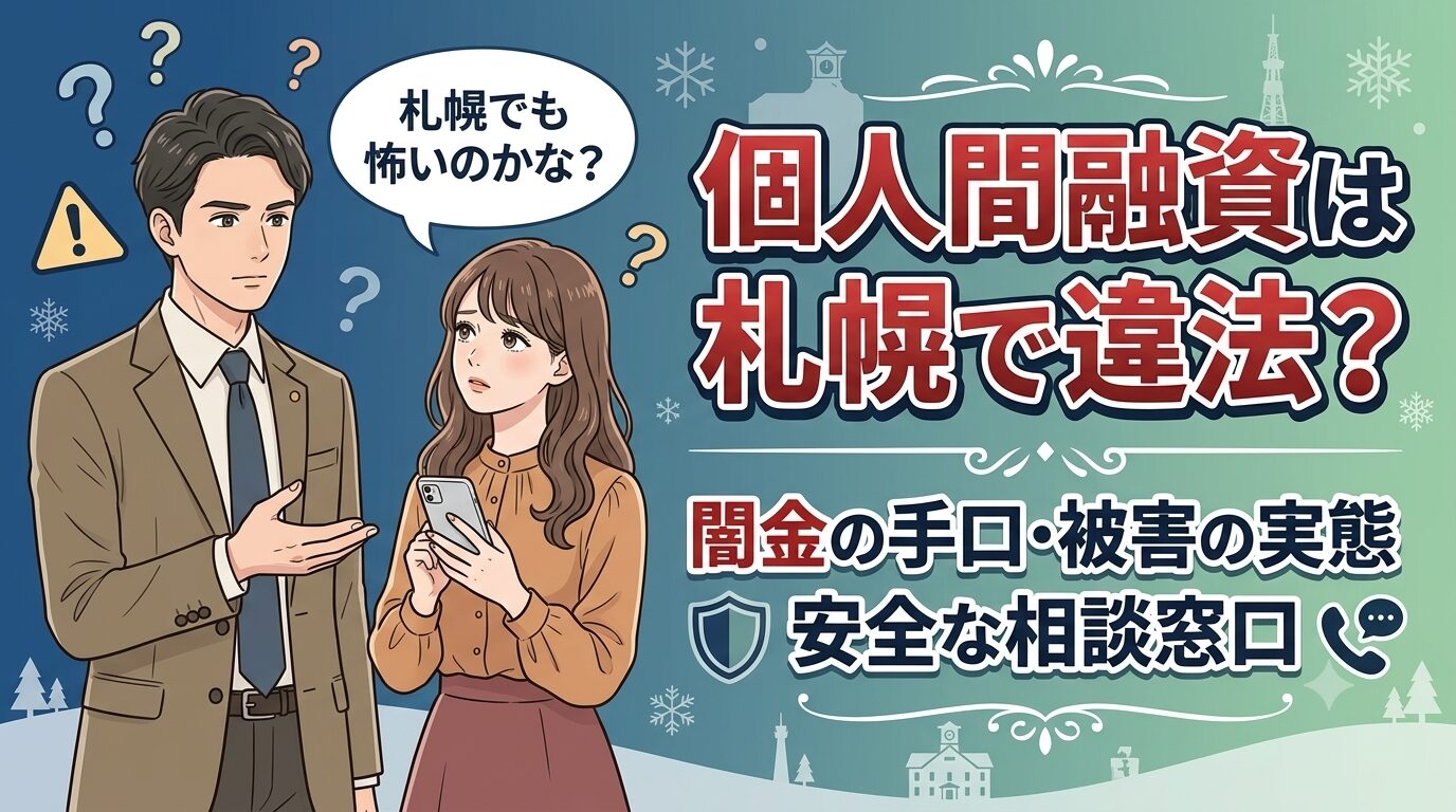 個人間融資は札幌で違法？闇金の手口・被害の実態・安全な相談窓口