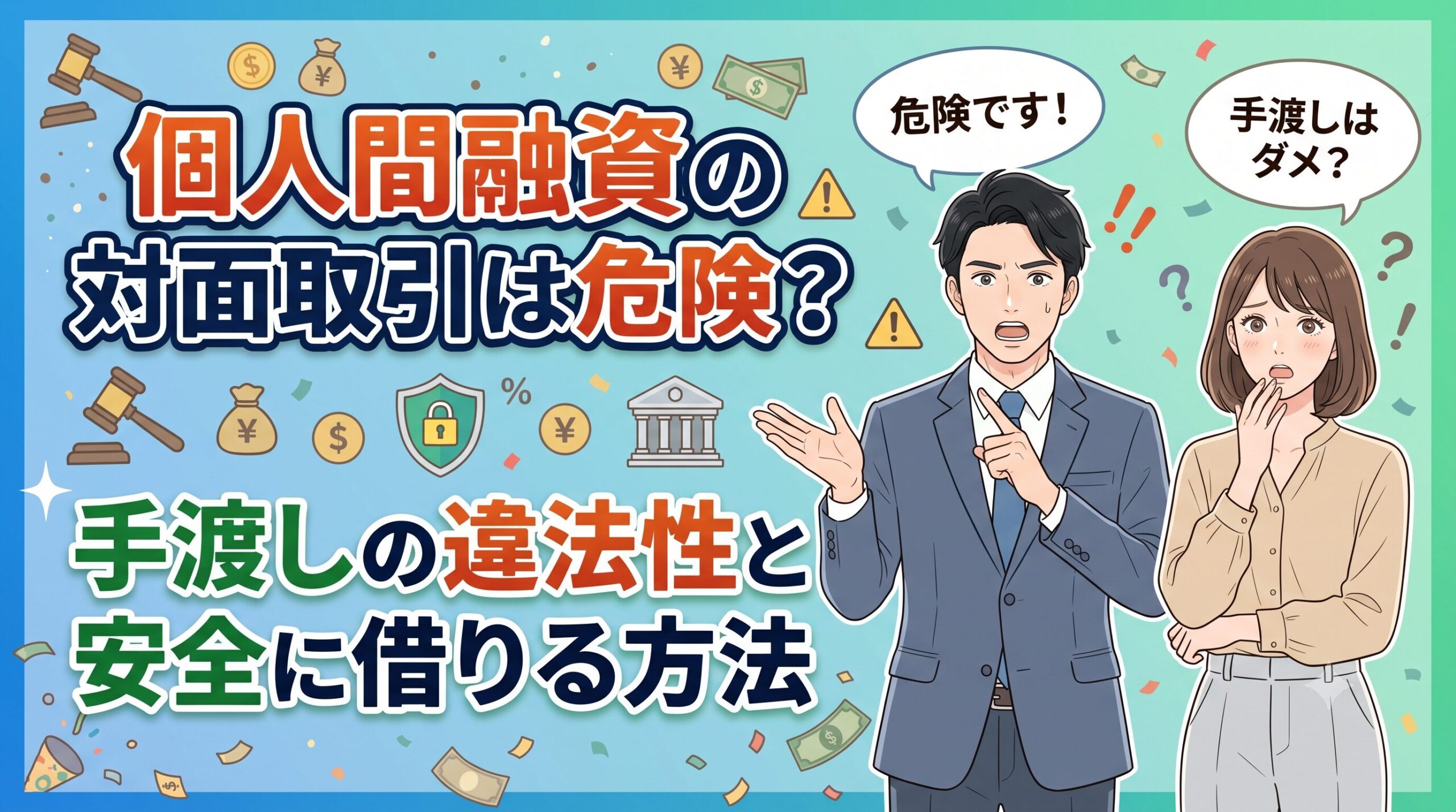 個人間融資の対面取引は危険？手渡しの違法性と安全に借りる方法