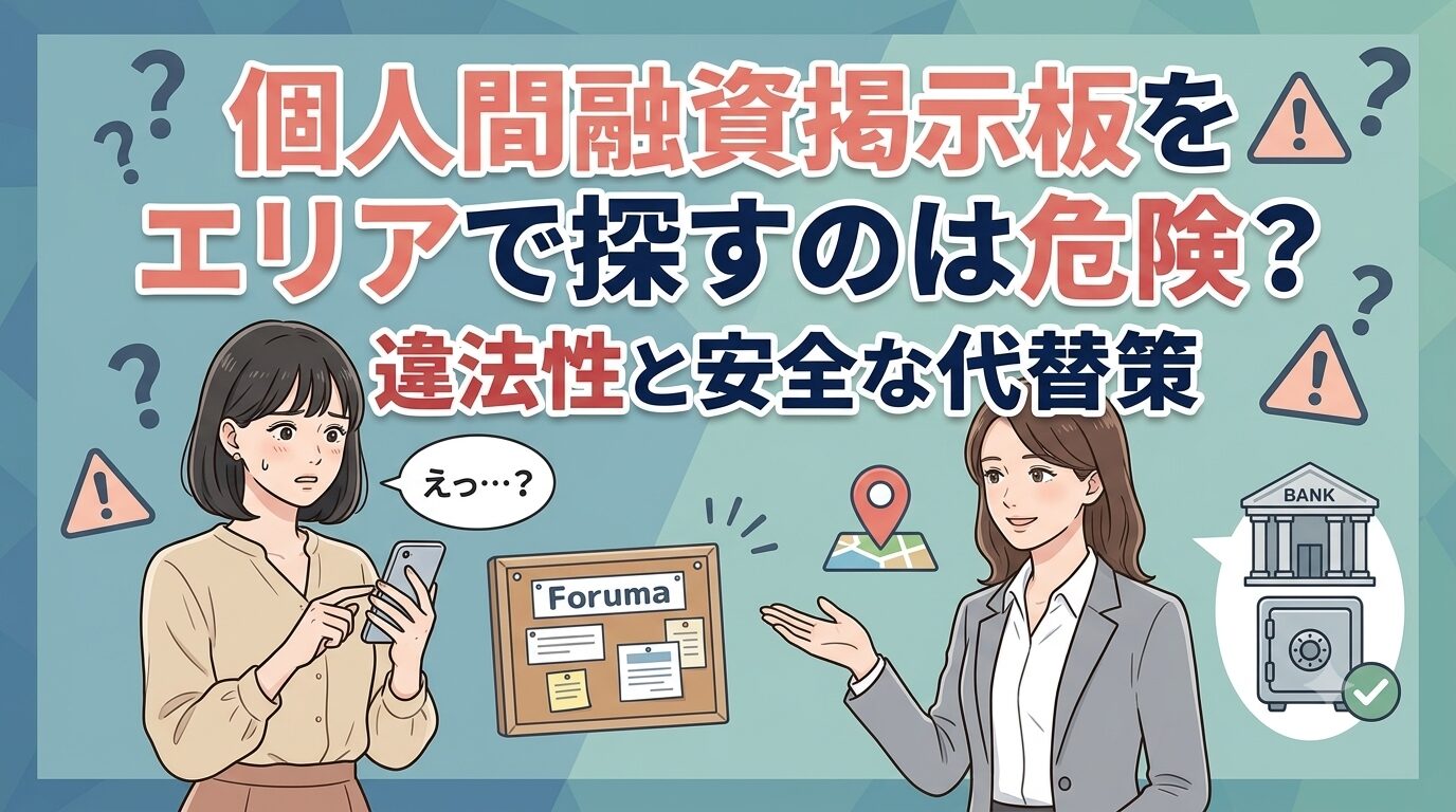 個人間融資掲示板をエリアで探すのは危険？違法性と安全な代替策