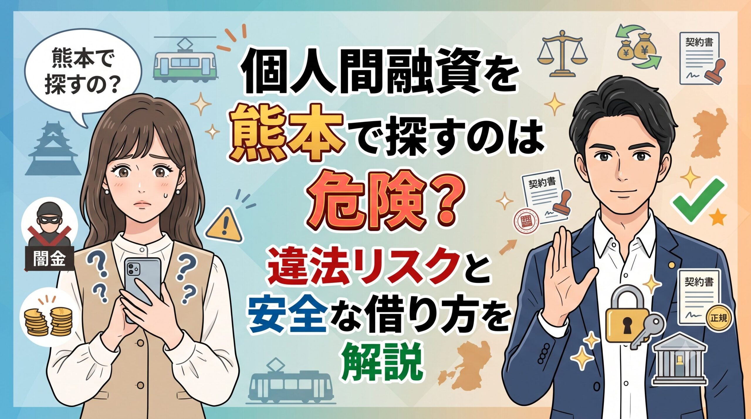 個人間融資を熊本で探すのは危険？違法リスクと安全な借り方を解説