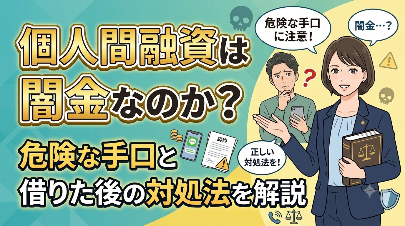 個人間融資は闇金なのか？危険な手口と借りた後の対処法を解説