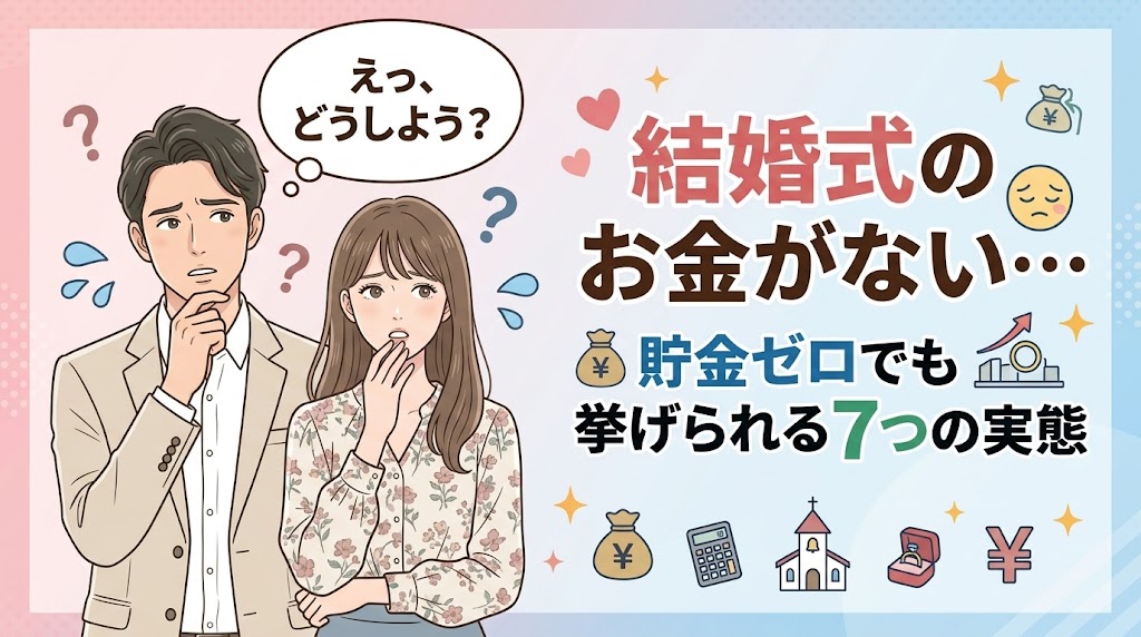 結婚式のお金がない…貯金ゼロでも挙げられる7つの方法と費用の実態