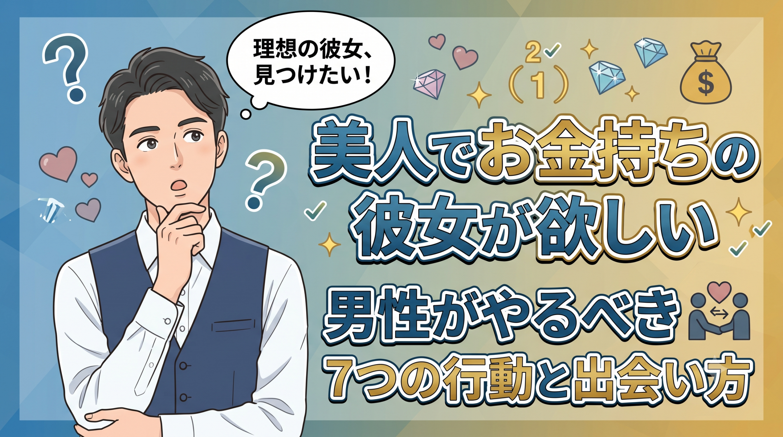 美人でお金持ちの彼女が欲しい男性がやるべき7つの行動と出会い方