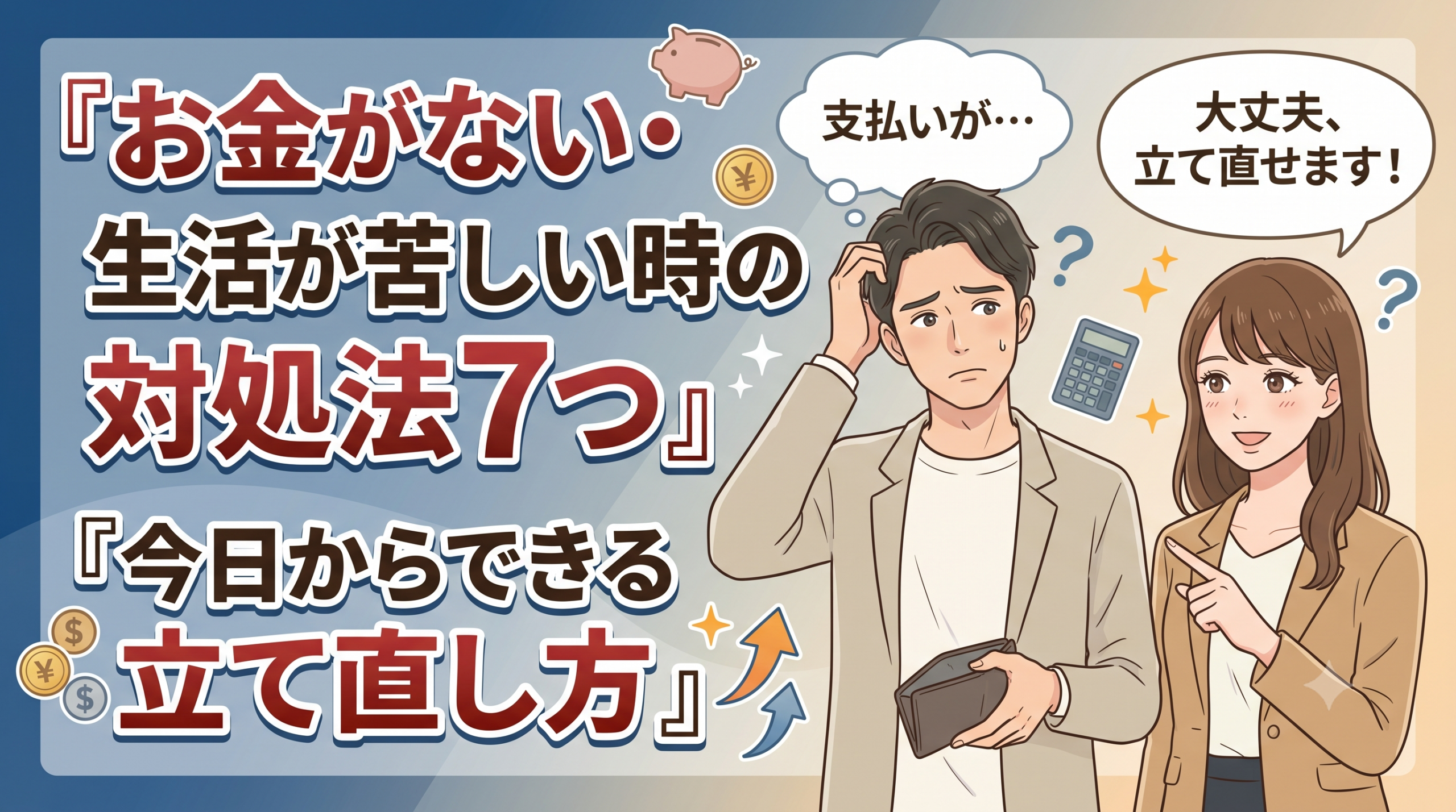 お金がない・生活が苦しい時の対処法7つ｜今日からできる立て直し方