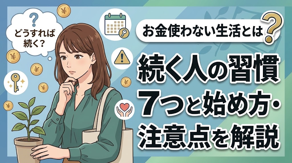 お金使わない生活とは？続く人の習慣7つと始め方・注意点を解説