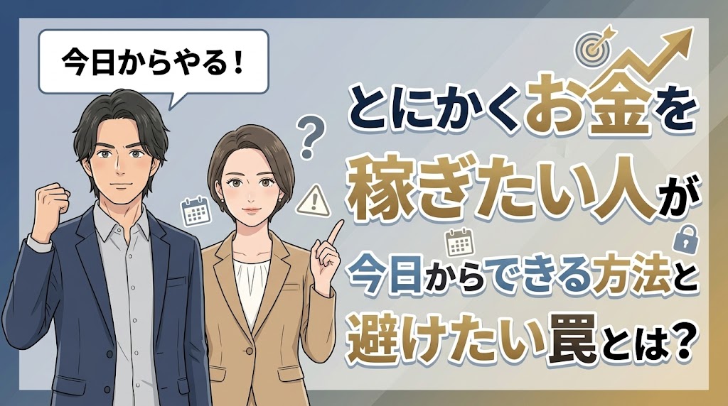 とにかくお金を稼ぎたい人が今日からできる方法と避けたい罠とは？